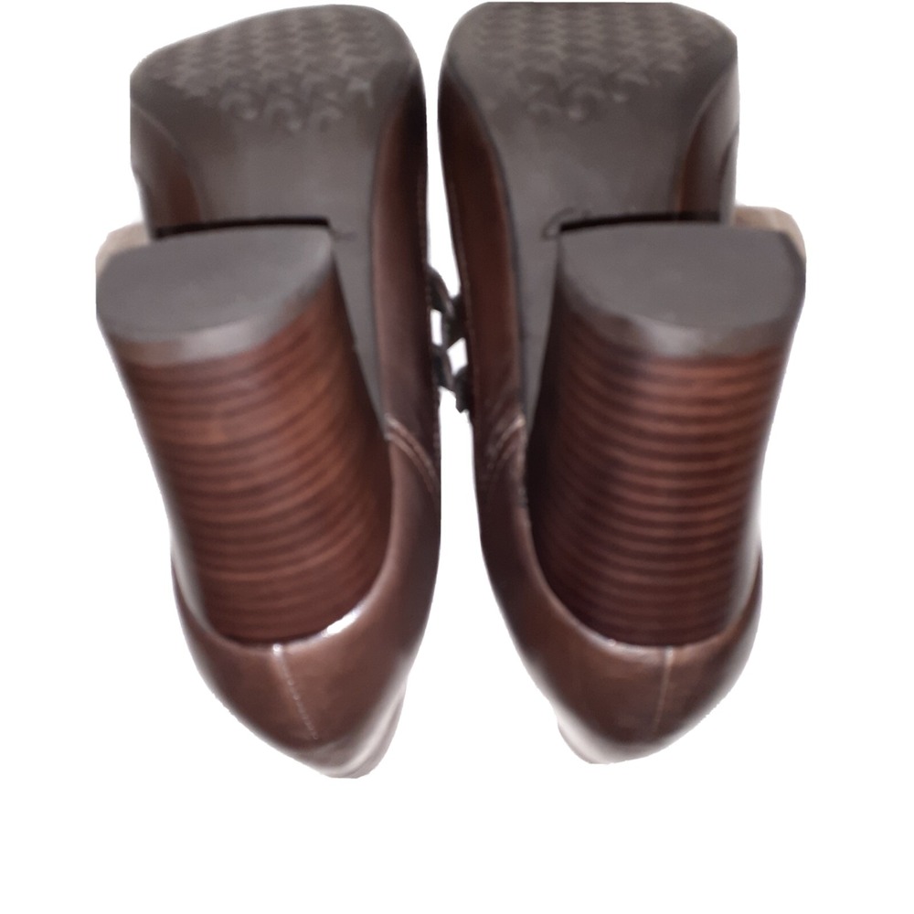 Clarks Stanhope Loafer Shoe Womens Dark Brown Leather Slip On Block Heel 10M NEW - Picture 8 of 15